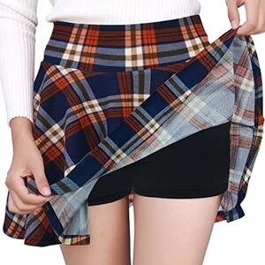 Plaid Autumn Stretchy Skort size M